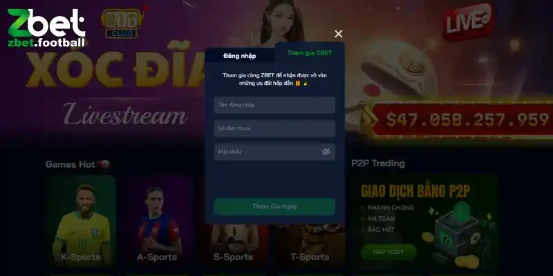 Đăng ký zbet dễ dàng thực hiện